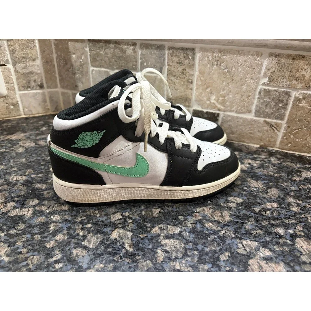 Air Jordan 1 Mid SE Toddler Shoes Mint Green Black White